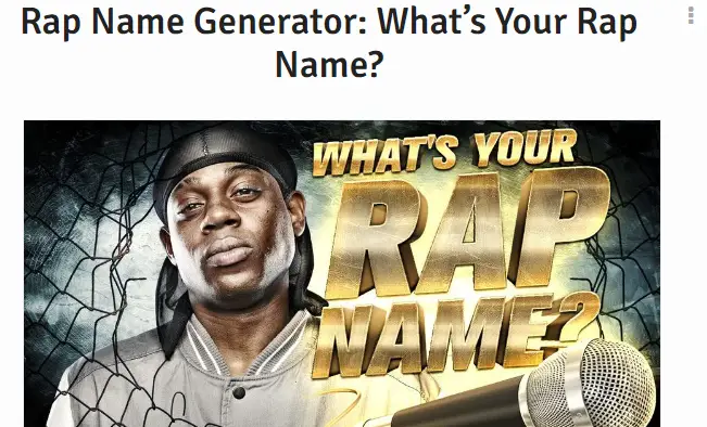What’s Your Rap Name Quiz